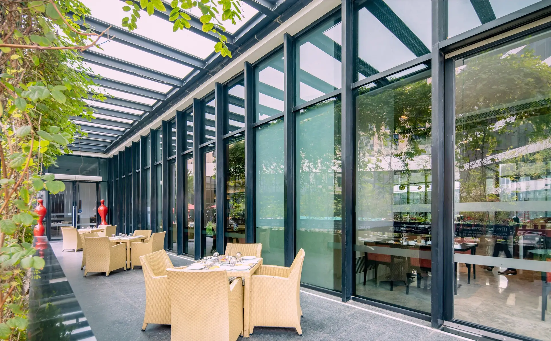 Alfresco dining terrace at Food Exchange Aerocity Delhi