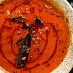 Indian curry with naan and rice at Food Exchange Aerocity Delhi